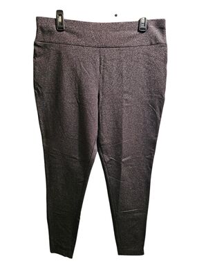 Terra & Sky Women's Sparkle Black Stretch Ponte Pants, 0X